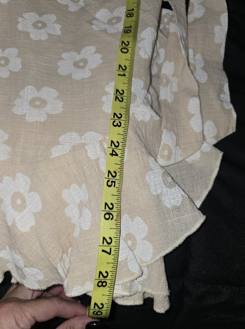 Princess Polly Beige Floral Tie-Waist Mini Dress with Spaghetti Straps Size 2 - Picture 7 of 7